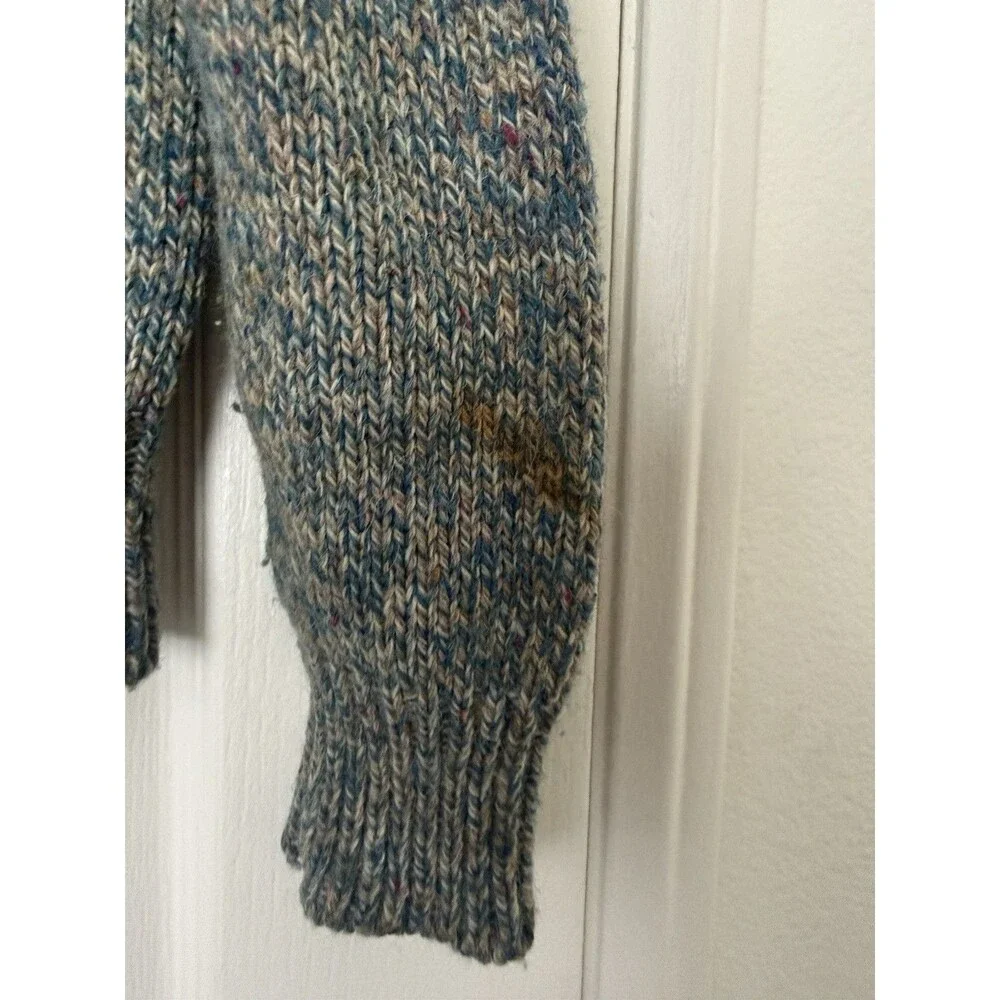 Honors Womens M Marled Wool Blend Cardigan Shawl Collar Cable Knit Vintage